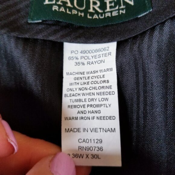 Lauren Ralph Lauren Blue Easy Care Dress Pant - Picture 4 of 6